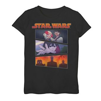 Girls 4-16 Star Wars Visions Panel Character Logo Graphic Tee