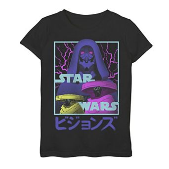 Girls 4-16 Star Wars Visions Kanji Style Lightning Poster Graphic Tee