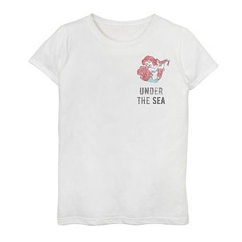 Girls 7-16 Girls Disney Princess The Little Mermaid Ariel Pocket Under The Sea Graphic Tee