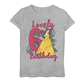 Girls 7-16 Girls Disney Princess Beauty and the Beast Belle Lovely Sixth Birthday Graphic Tee