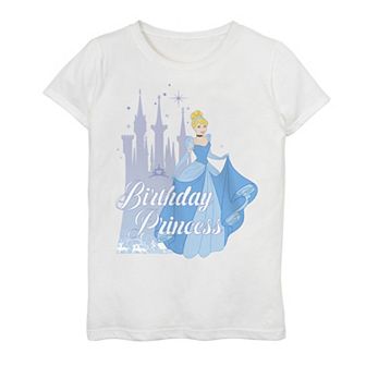 Girls 7-16 Girls Disney Princess Cinderella Birthday Princess Graphic Tee