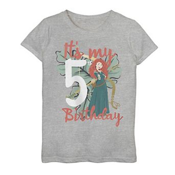 Girls 7-16 Girls Disney Princess Merida It's My Fifth Birthday Graphic Tee