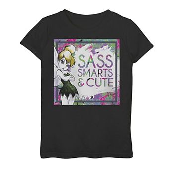 Disney's Peter Pan Tinkerbell Sass, Smarts & Cute Girls 7-16 Tropical Graphic Tee