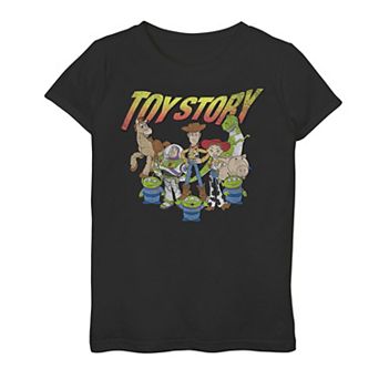 Disney / Pixar's Toy Story Girls 7-16 Group Shot Red Yellow Logo Graphic Tee