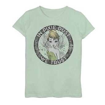 Disney's Peter Pan Tinkerbell Circle In Pixie Dust We Trust Girls 7-16 Graphic Tee