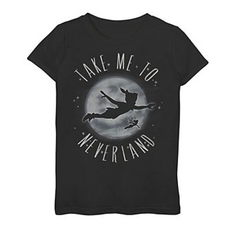 Disney's Peter Pan Take Me To Neverland Flying Silhouette Girls 7-16 Graphic Tee