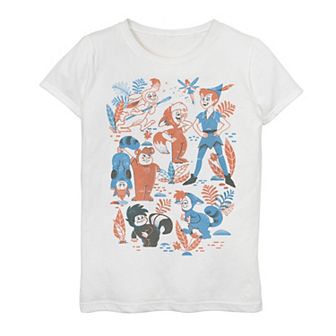 Disney's Peter Pan Lost Boys Vintage Collage Girls 7-16 Graphic Tee