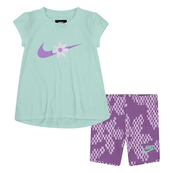 Toddler Girl Nike Sport Daisy Bike Shorts Set