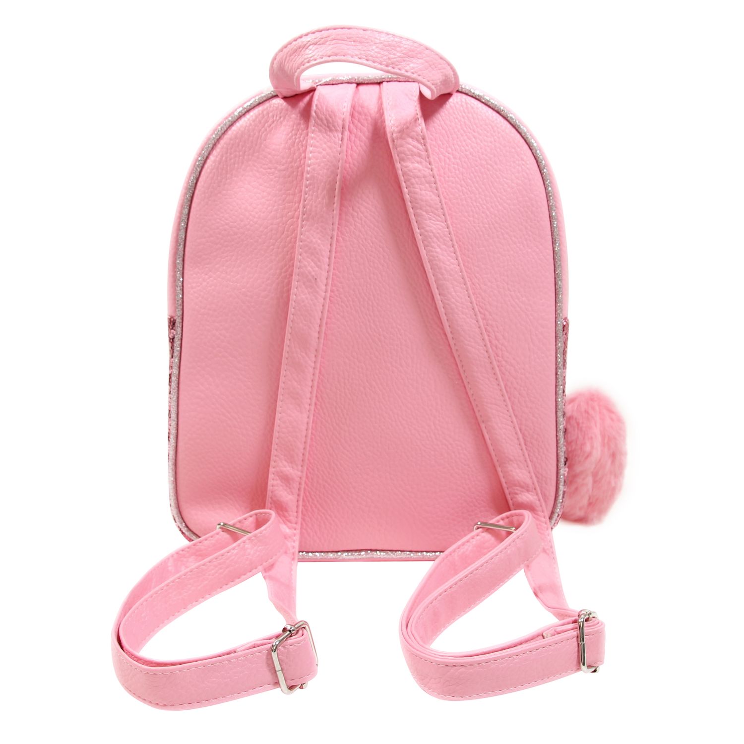 Girls Limited Too Sequin Mini Backpack with Fuzzy Heart Keychain