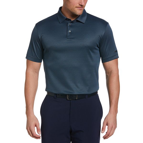 Men's Grand Slam Mini Geometric Square Patterned Golf Polo