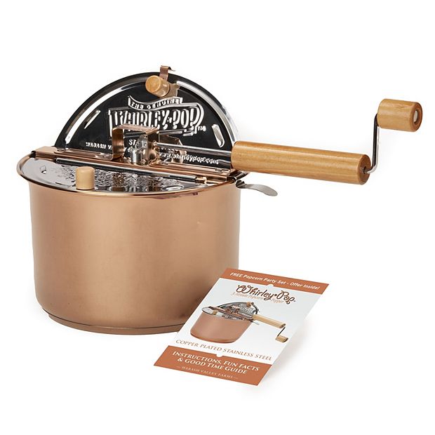 Wabash Valley Farms Copper-Plated Stainless Steel Whirley-Pop Popcorn Popper with Organic DIY Set
