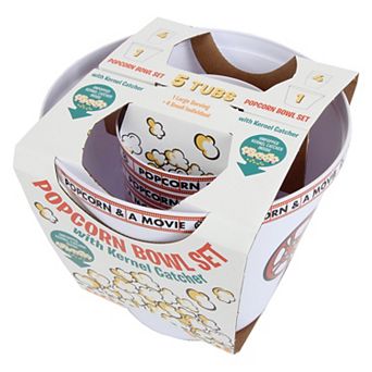 Wabash Valley Farms 5 pc Popcorn Bowl Set with Kernel Catcher
