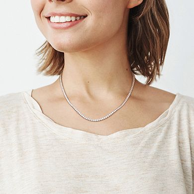 Stella Grace Sterling Silver 12 1/2 Carat T.W. Lab-Created Moissanite Tennis Necklace