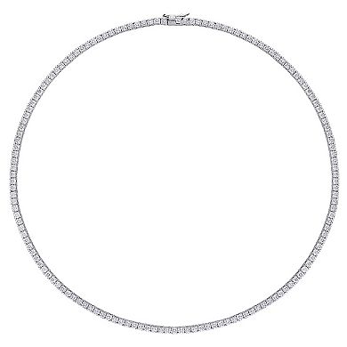 Stella Grace Sterling Silver 12 1/2 Carat T.W. Lab-Created Moissanite Tennis Necklace