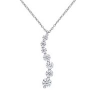Sterling Silver Cubic Zirconia Wishbone Pendant Necklace