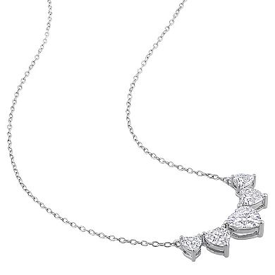 Stella Grace Sterling Silver 2 1/2 Carat T.W. Lab-Created Moissanite Multi-Heart Necklace