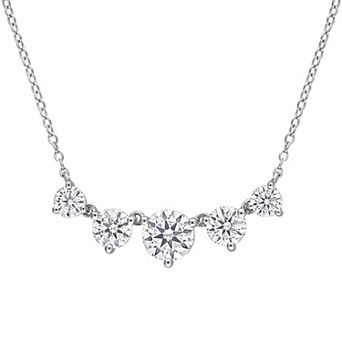 Stella Grace Sterling Silver 2 1/2 Carat T.W. Lab-Created Moissanite Multi-Stone Necklace
