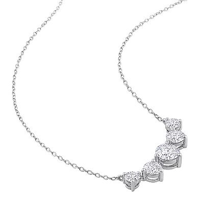 Stella Grace Sterling Silver 2 1/2 Carat T.W. Lab-Created Moissanite Multi-Stone Necklace