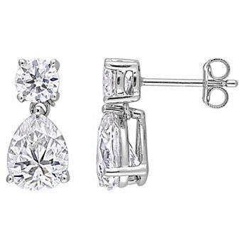Stella Grace Sterling Silver 5 Carat T.W. Lab-Created Moissanite Teardrop Stud Earrings