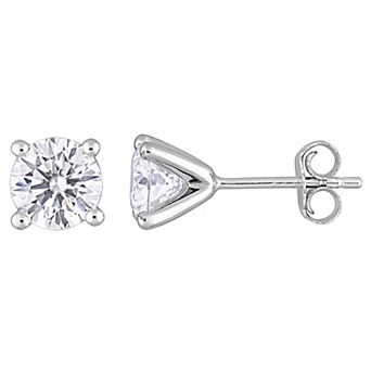 Stella Grace Sterling Silver 2 Carat T.W. Lab-Created Moissanite Solitaire Stud Earrings
