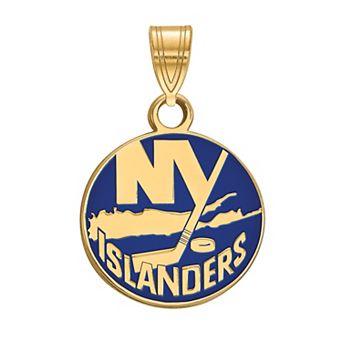 LogoArt New York Islanders Sterling Silver Small Enamel Logo Pendant