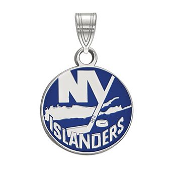 LogoArt New York Islanders Sterling Silver Small Enamel Logo Pendant