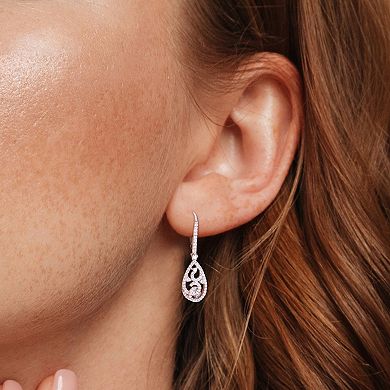 Stella Grace Sterling Silver 4/5 Carat T.W. Lab-Created Moissanite Leverback Dangle Earrings