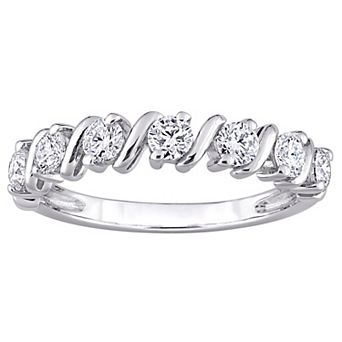 Stella Grace Sterling Silver 3/4 Carat T.W. Lab-Created Moissanite Semi-Eternity Band