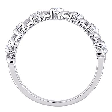 Stella Grace Sterling Silver 3/4 Carat T.W. Lab-Created Moissanite Semi-Eternity Band