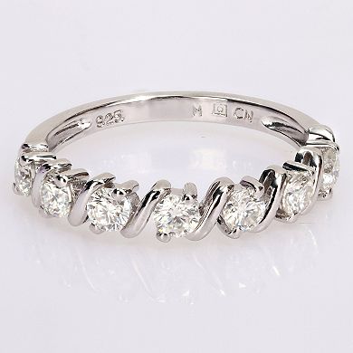 Stella Grace Sterling Silver 3/4 Carat T.W. Lab-Created Moissanite Semi-Eternity Band