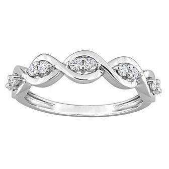Stella Grace Sterling Silver 1/4 Carat T.W. Lab-Created Moissanite Anniversary Ring