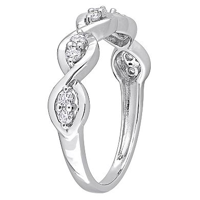 Stella Grace Sterling Silver 1/4 Carat T.W. Lab-Created Moissanite Anniversary Ring