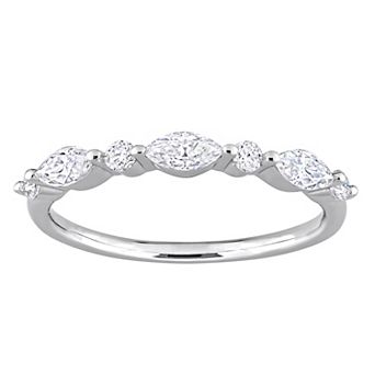 Stella Grace Sterling Silver 1/2 Carat T.W. Lab-Created Moissanite Semi-Eternity Ring