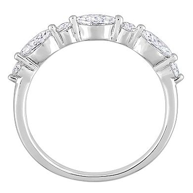 Stella Grace Sterling Silver 1/2 Carat T.W. Lab-Created Moissanite Semi-Eternity Ring