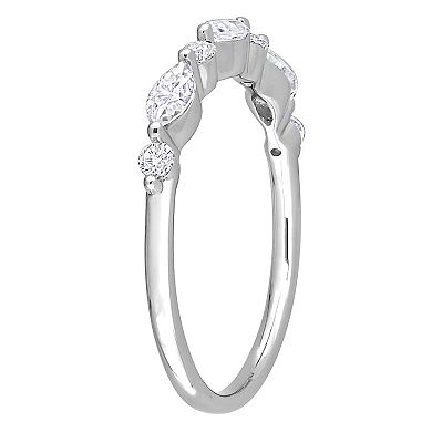 Stella Grace Sterling Silver 1/2 Carat T.W. Lab-Created Moissanite Semi-Eternity Ring