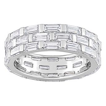 Stella Grace Sterling Silver 4 5/8 Carat T.W. Lab-Created Moissanite Triple Band Ring