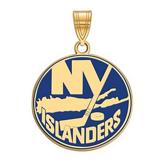 LogoArt New York Islanders Sterling Silver Large Enamel Logo Pendant