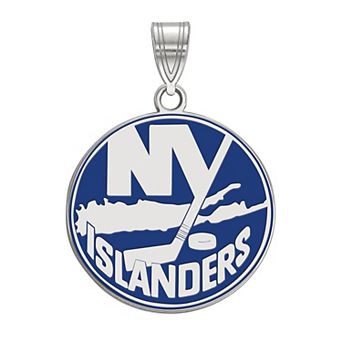 LogoArt New York Islanders Sterling Silver Large Enamel Logo Pendant