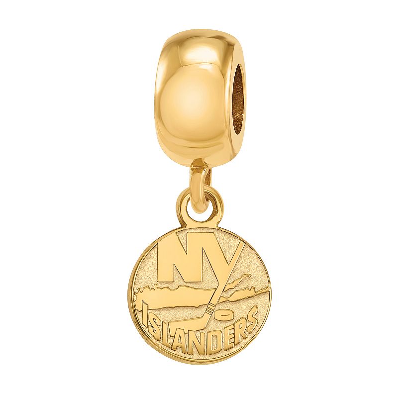 LogoArt New York Islanders Sterling Silver Mini Dangle Bead Charm, Womens,