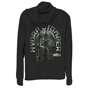 Juniors' Marvel What If Hydrastomper Geo Poster Cowlneck Graphic Lightweight Long Sleeve