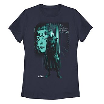 Juniors' Marvel Loki Sylvie Blue Hue Portrait Collage Tee