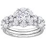 Stella Grace Sterling Silver 3 Carat T.W. Lab-Created Moissanite Vintage Floral Engagement Ring Set