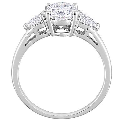 Stella Grace Sterling Silver 1 3/4 Carat T.W. Lab-Created Moissanite 3-Stone Engagement Ring