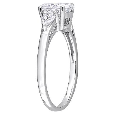 Stella Grace Sterling Silver 1 3/4 Carat T.W. Lab-Created Moissanite 3-Stone Engagement Ring