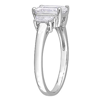 Stella Grace Sterling Silver 2 1/3 Carat T.W. Lab-Created Moissanite 3-Stone Engagement Ring