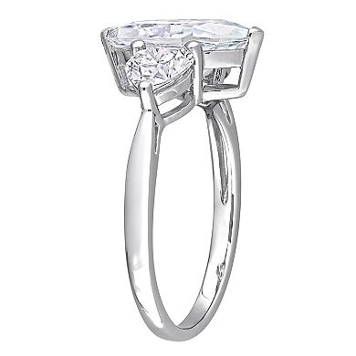 Stella Grace Sterling Silver 2 1/2 Carat T.W. Lab-Created Moissanite 3-Stone Engagement Ring