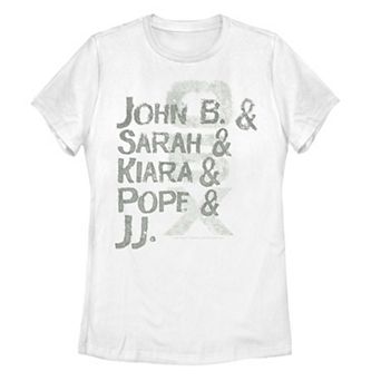 Juniors' Outer Banks Distressed Name Stack Tee