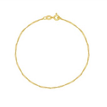 PRIMROSE 18k Gold Over Silver Twisted Cable Chain Bracelet
