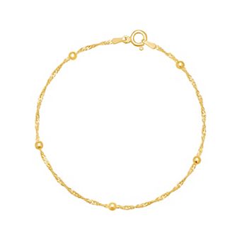PRIMROSE 18k Gold Over Silver Beaded Chain Bracelet