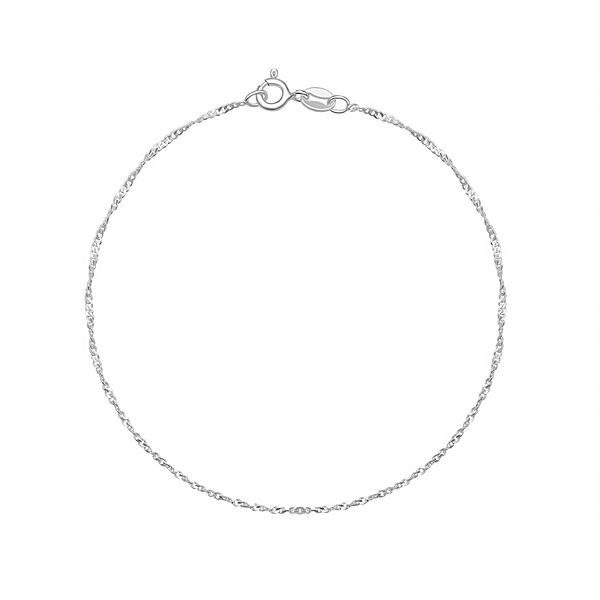 PRIMROSE Sterling Silver Twisted Cable Chain Bracelet